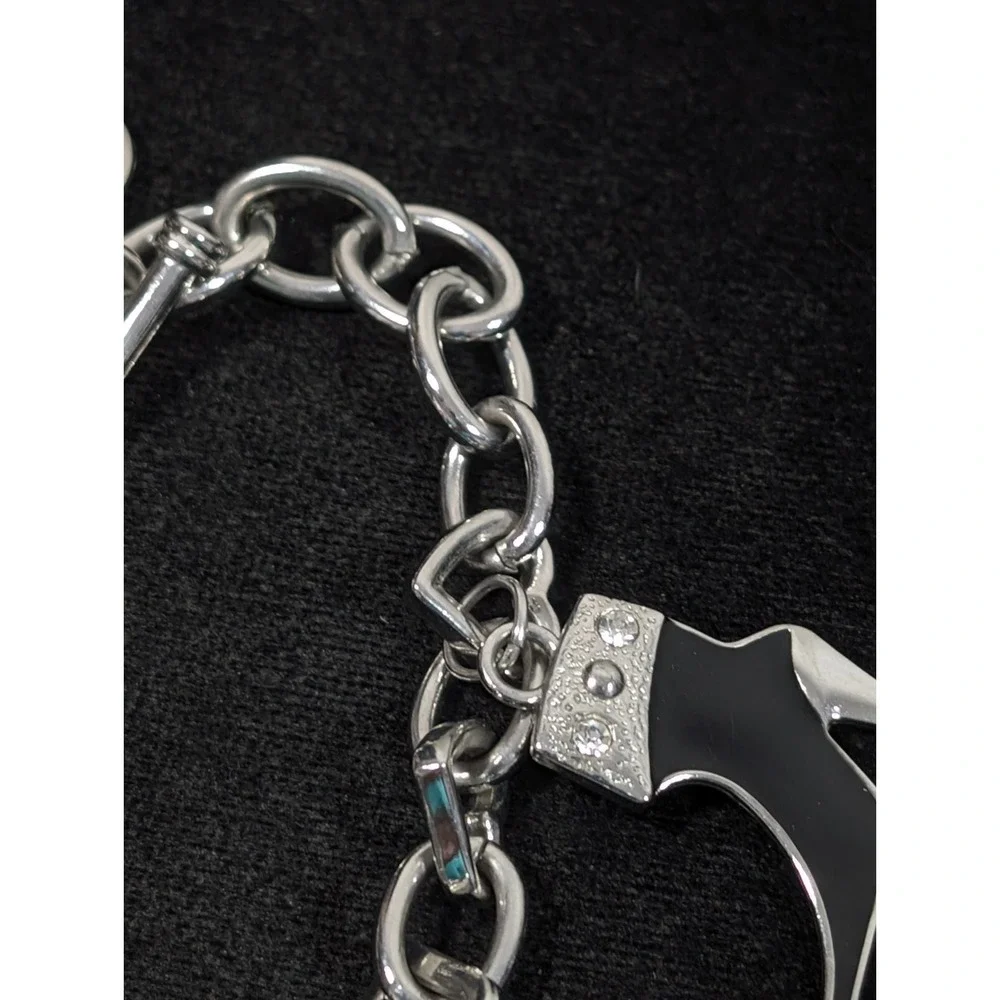 Ashley Stewart Charm Bracelet Watch Heart‎ Butterfly Shoe New Battery 9